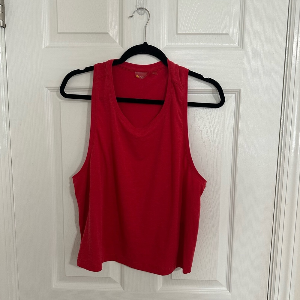 Zella Vibrant Red Breathable Activewear Tank Top